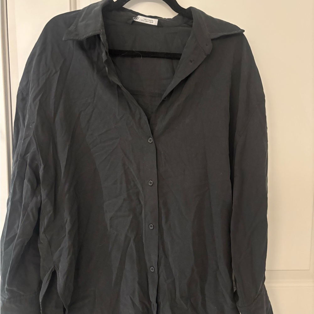 Zara Black Button-Up Shirt